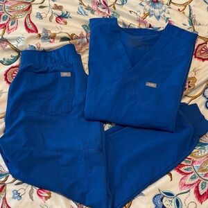 Figs Royal Blue Scrub Set